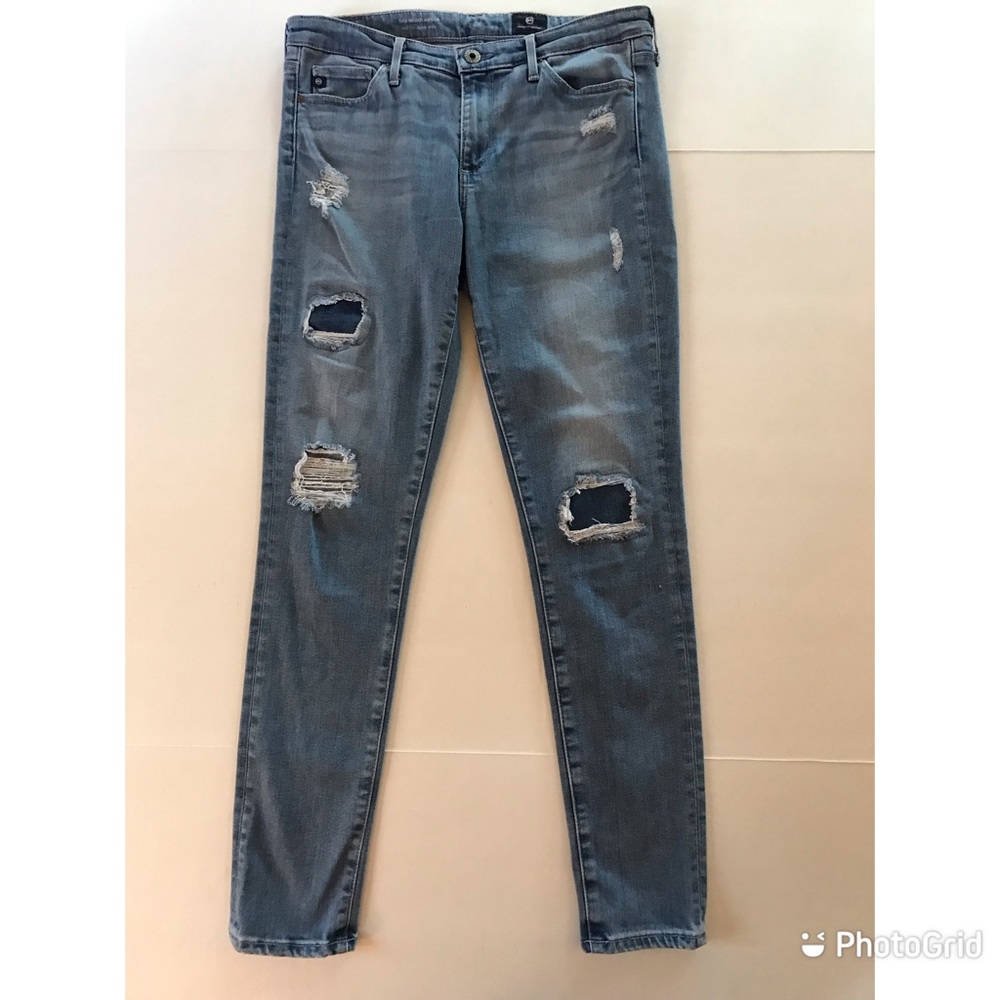 AG Adriano Goldschmied The Middi Ankle Mid-Rise Legging Ankle Jeans Sz 27 Light